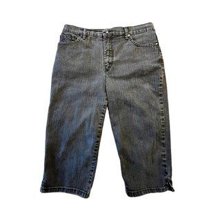 Gloria Vanderbilt Women Denim Capris Petite High Rise Stretch (Sz10P W32 L15)